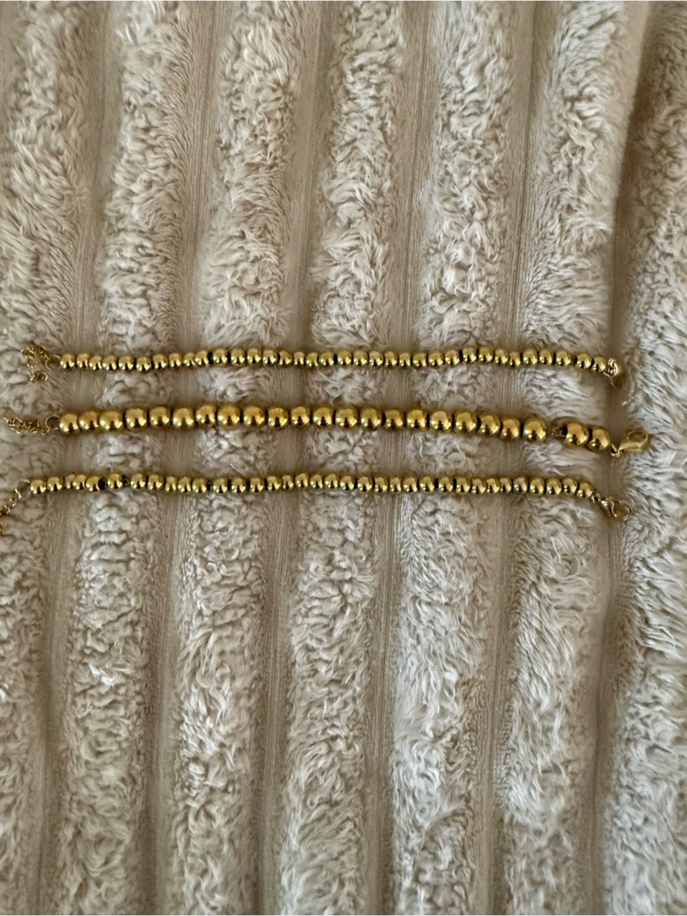 Gold Beaded Women's Bracelet Trio